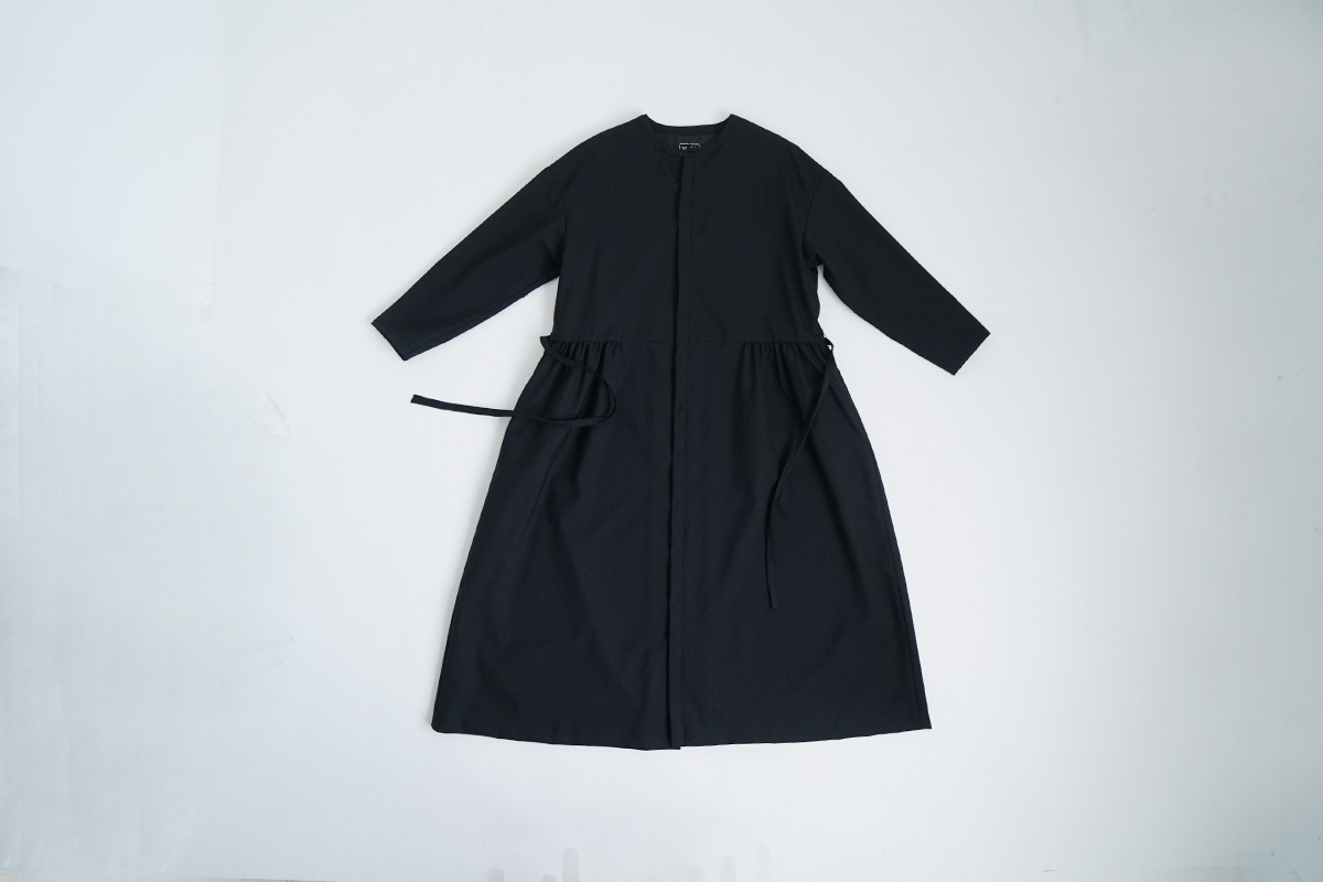 Mochiモチside gather dress [black/ma24-op-02]  