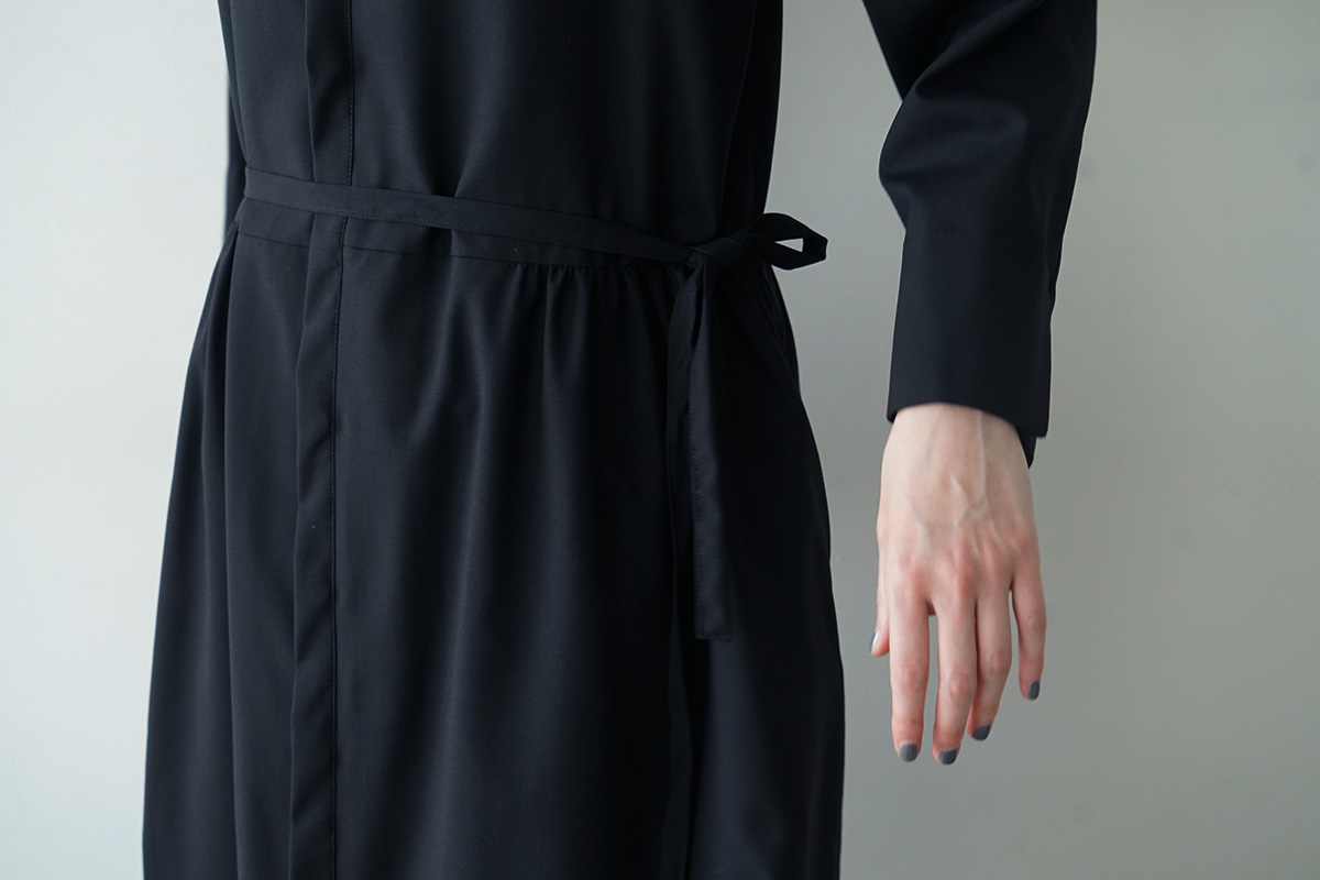 Mochiモチside gather dress [black/ma24-op-02] 