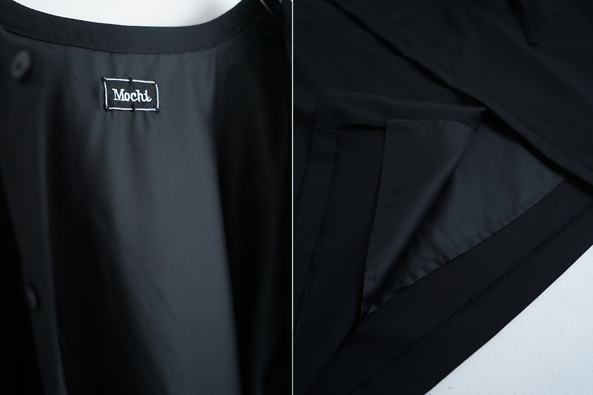 Mochiモチside gather dress [black/ma24-op-02] 