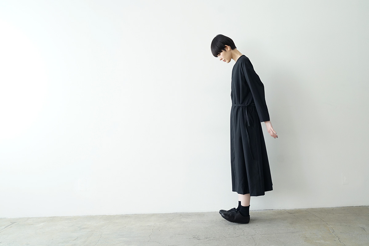Mochiモチside gather dress [black/ma24-op-02] 