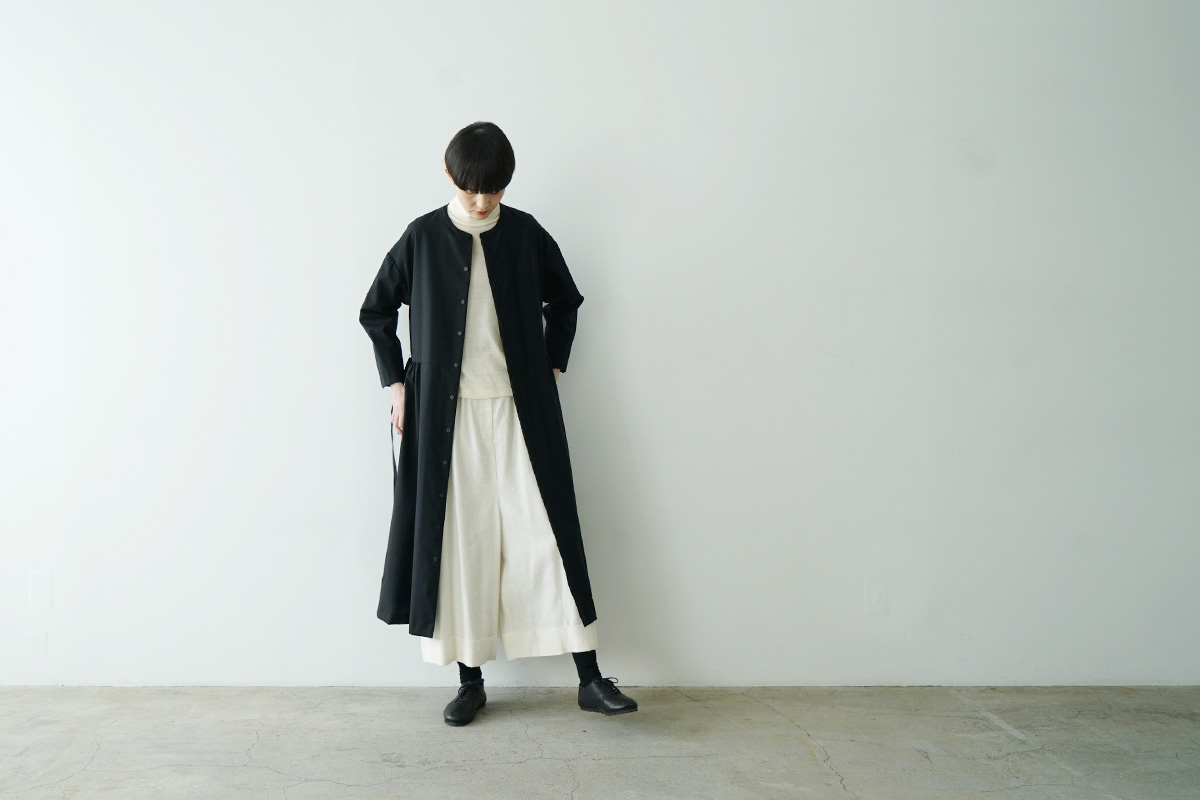 Mochiモチside gather dress [black/ma24-op-02] 