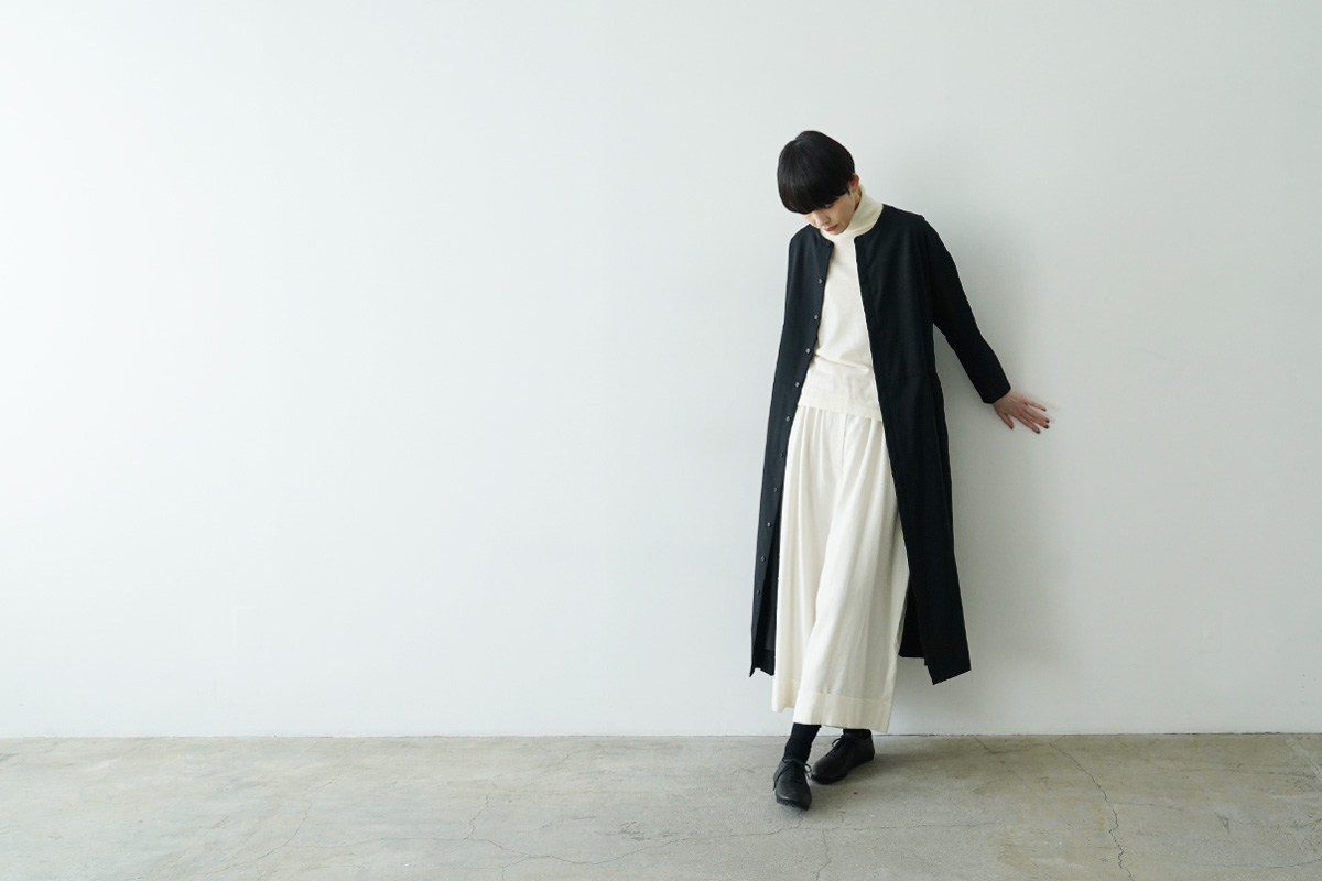 Mochiモチside gather dress [black/ma24-op-02] 