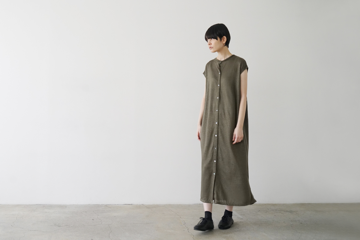 Mochi モチ a-line sleeveless dress [chalk] ma25-op-01