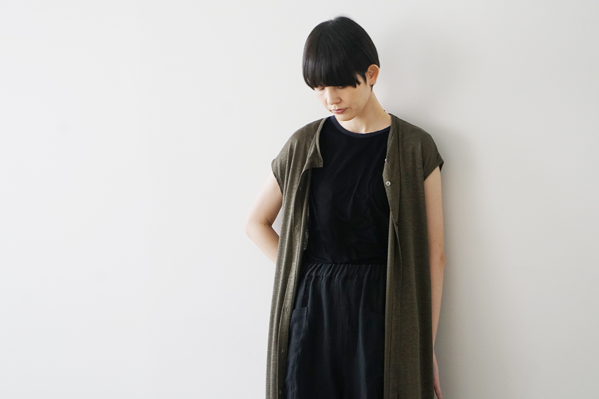Mochi モチ a-line sleeveless dress [chalk] ma25-op-01