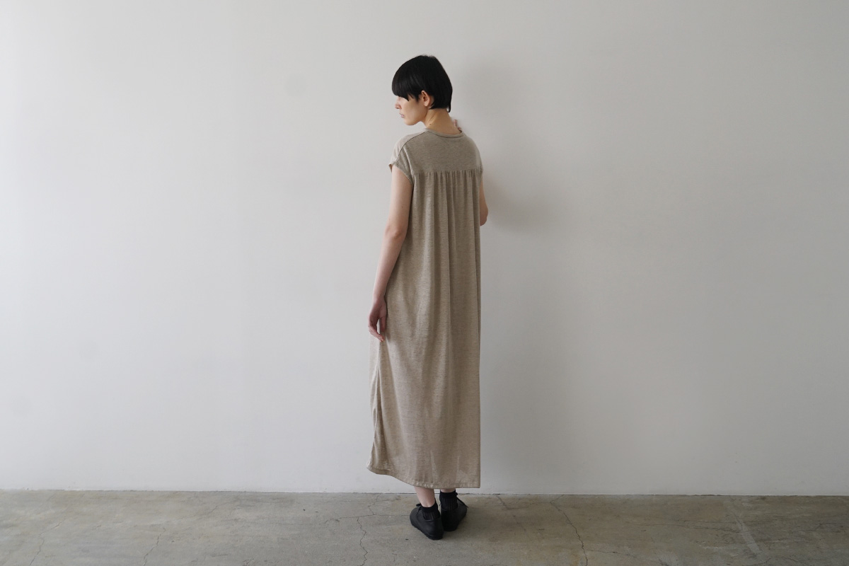Mochiモチsleeveless knit dress [natural linen]265ms-kn-10