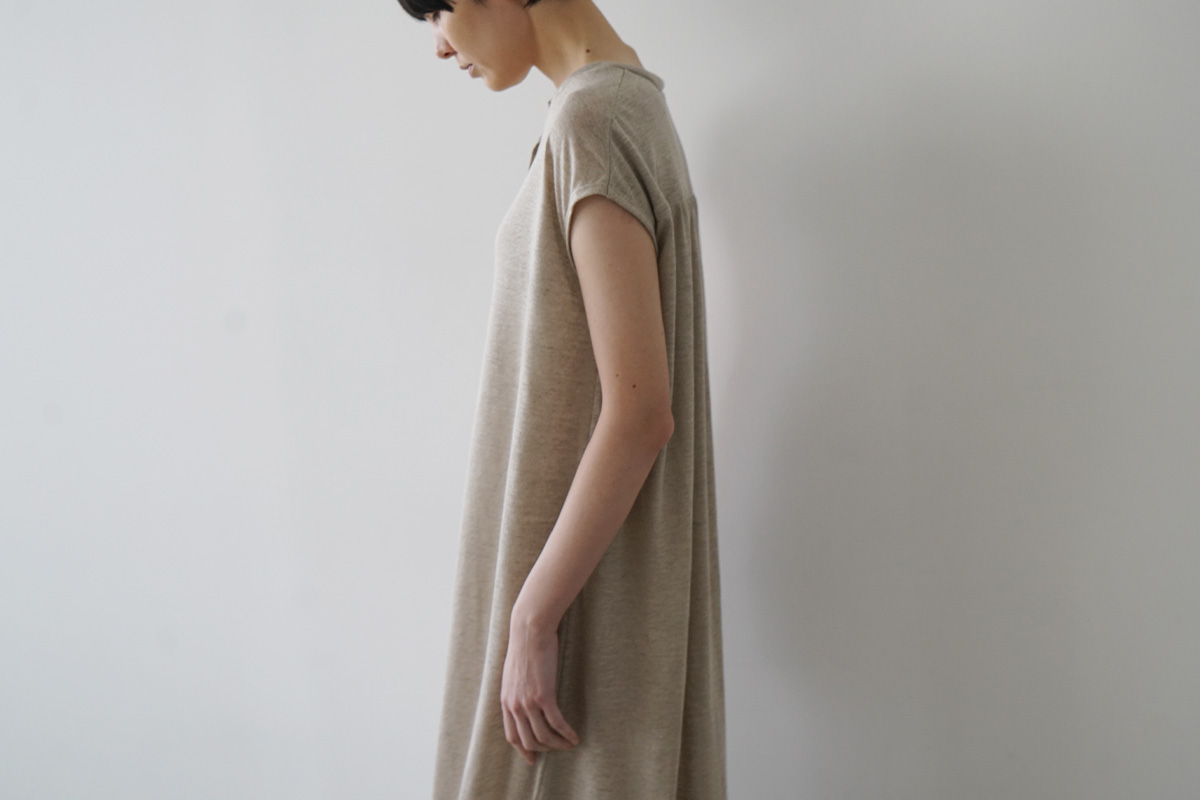 Mochiモチsleeveless knit dress [natural linen]265ms-kn-10