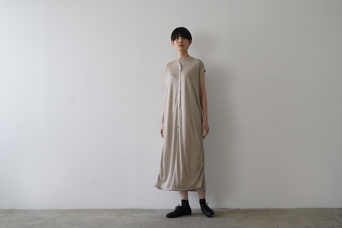 Mochiモチsleeveless knit dress [natural linen]265ms-kn-10