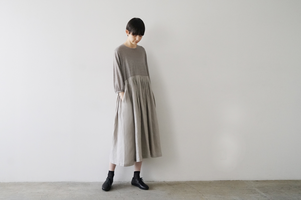 Mochi モチ a-line sleeveless dress [chalk] ma25-op-01