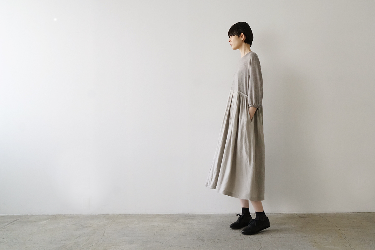 Mochi モチ a-line sleeveless dress [chalk] ma25-op-01