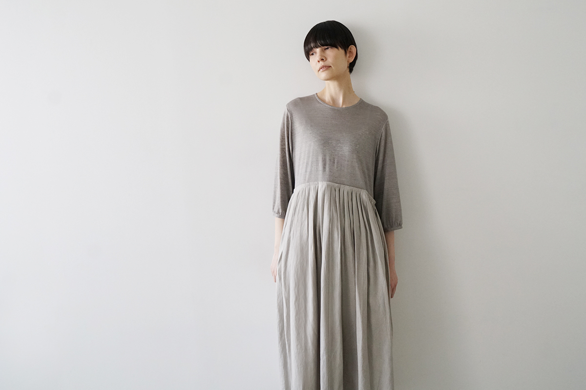 Mochi モチ a-line sleeveless dress [chalk] ma25-op-01