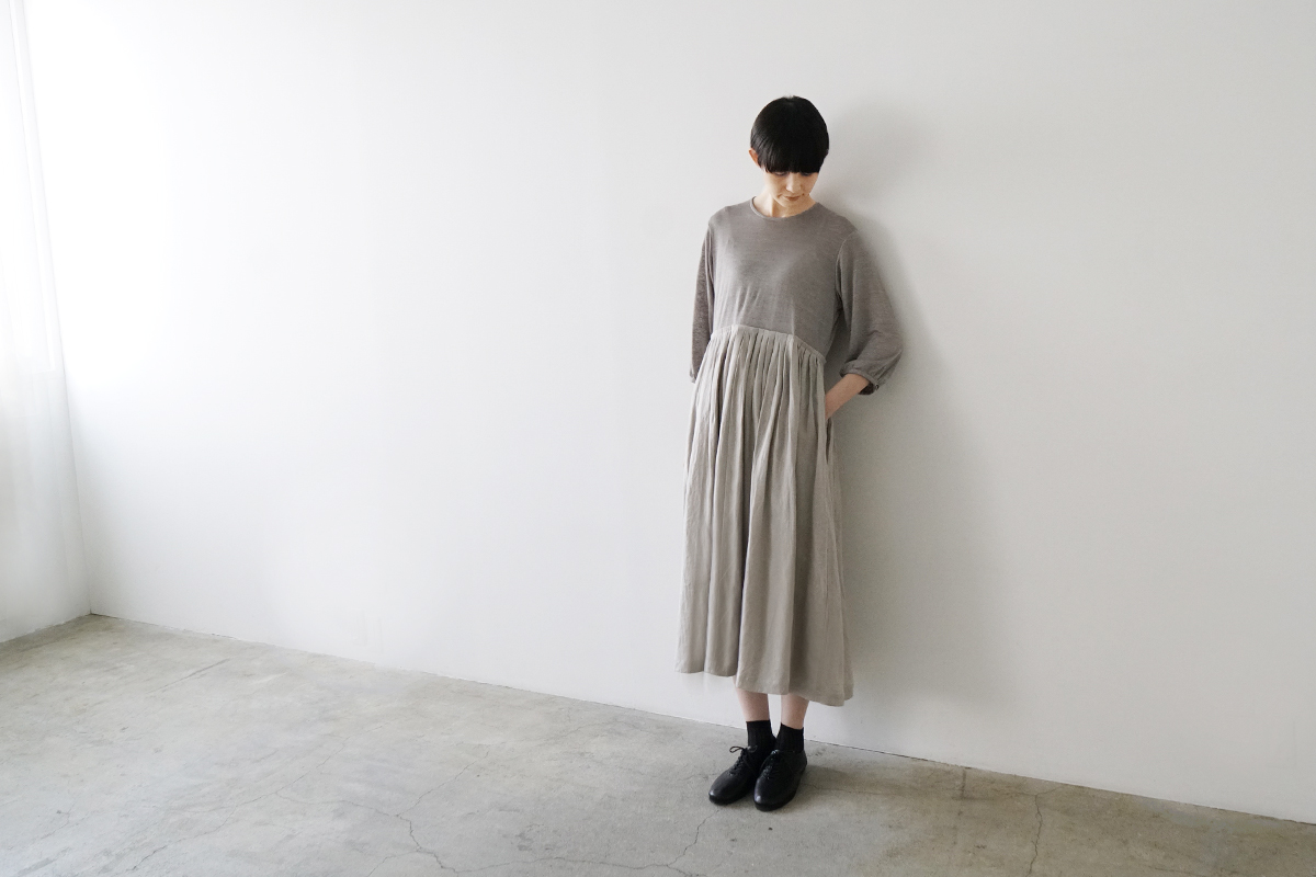 Mochi モチ a-line sleeveless dress [chalk] ma25-op-01