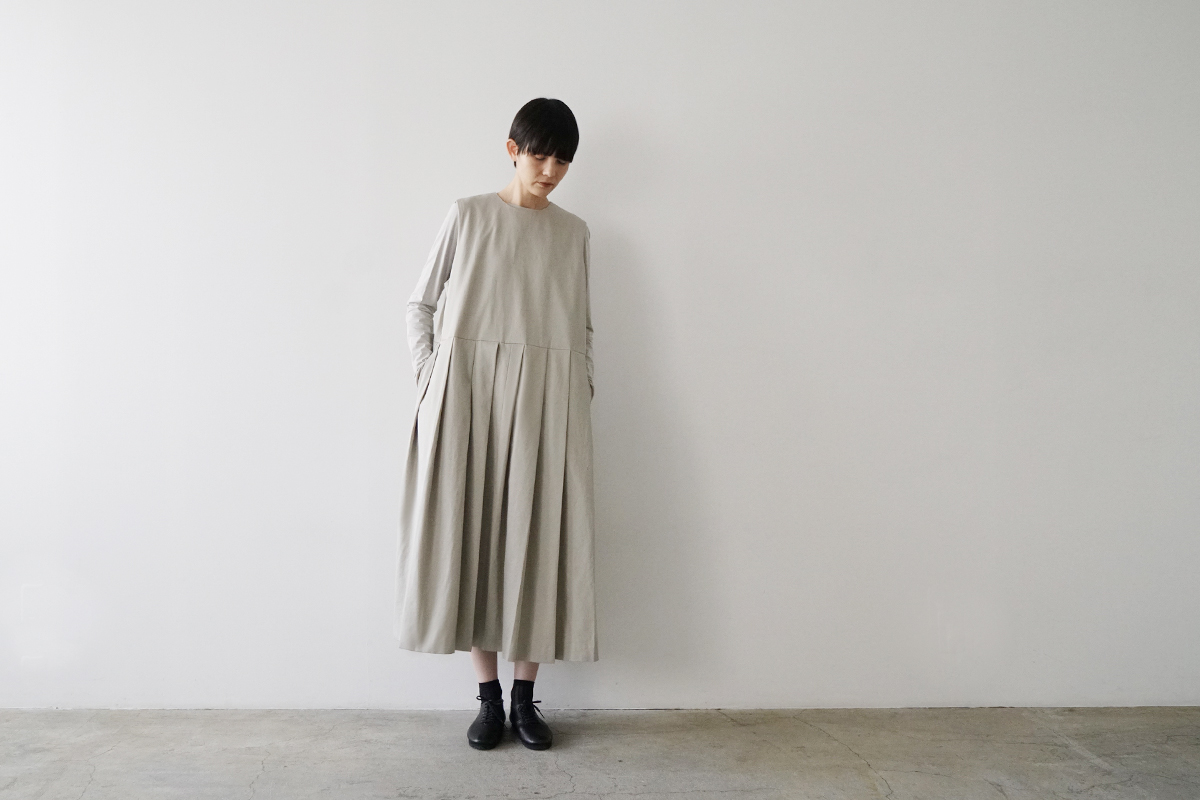 Mochi モチ a-line sleeveless dress [chalk] ma25-op-01