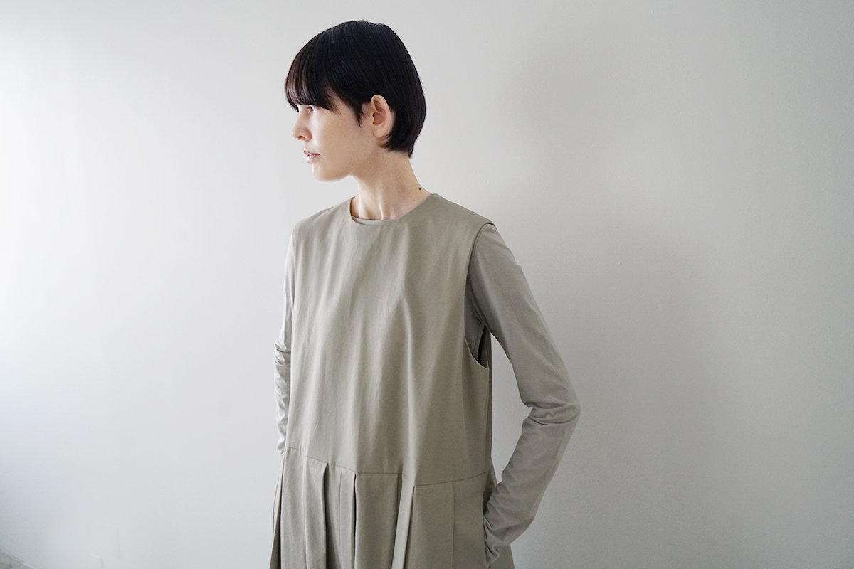 Mochi モチ a-line sleeveless dress [chalk] ma25-op-01