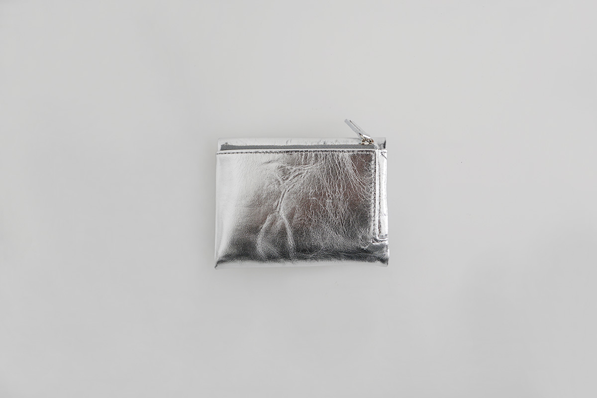 Mochi モチ trifold wallet[ma-pro-28/silver]鹿革 3つ折り財布