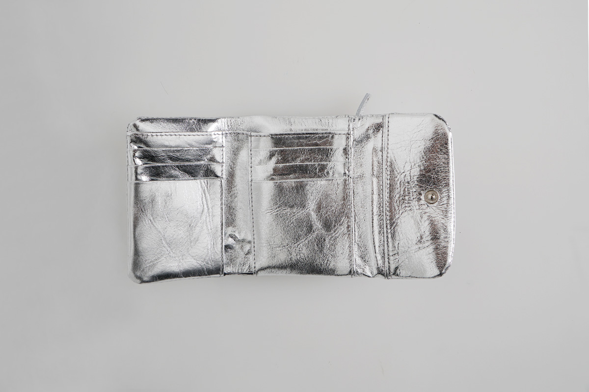 Mochi モチ trifold wallet[ma-pro-28/silver]鹿革 3つ折り財布