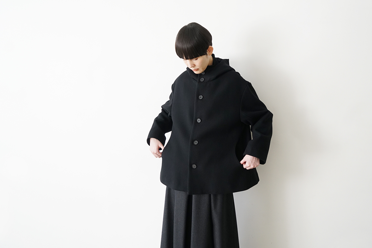 Mochiモチhooded short coat [black/ma26-co-01]