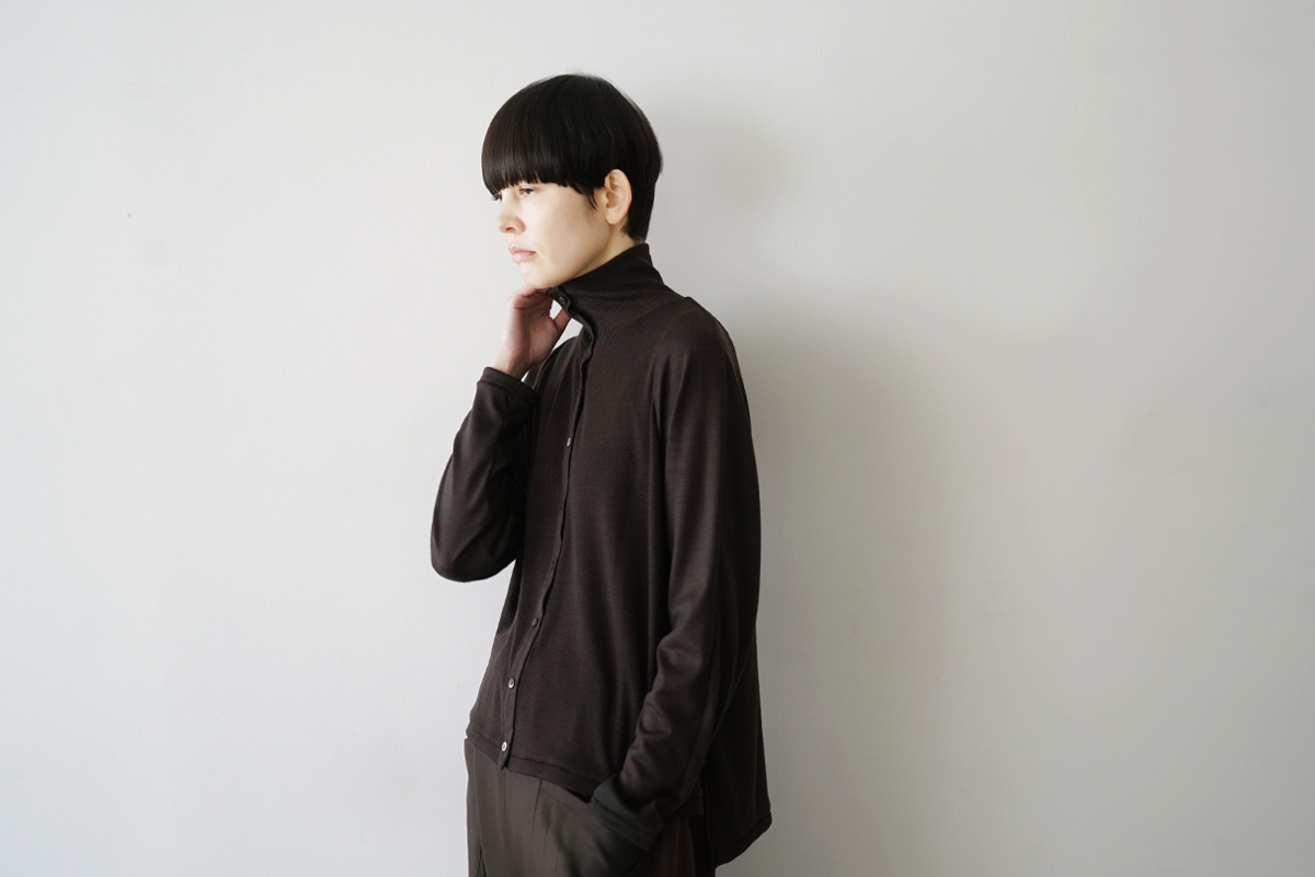 Mochiモチfront lib knit [dark mocha/ma26-kn-01 ]