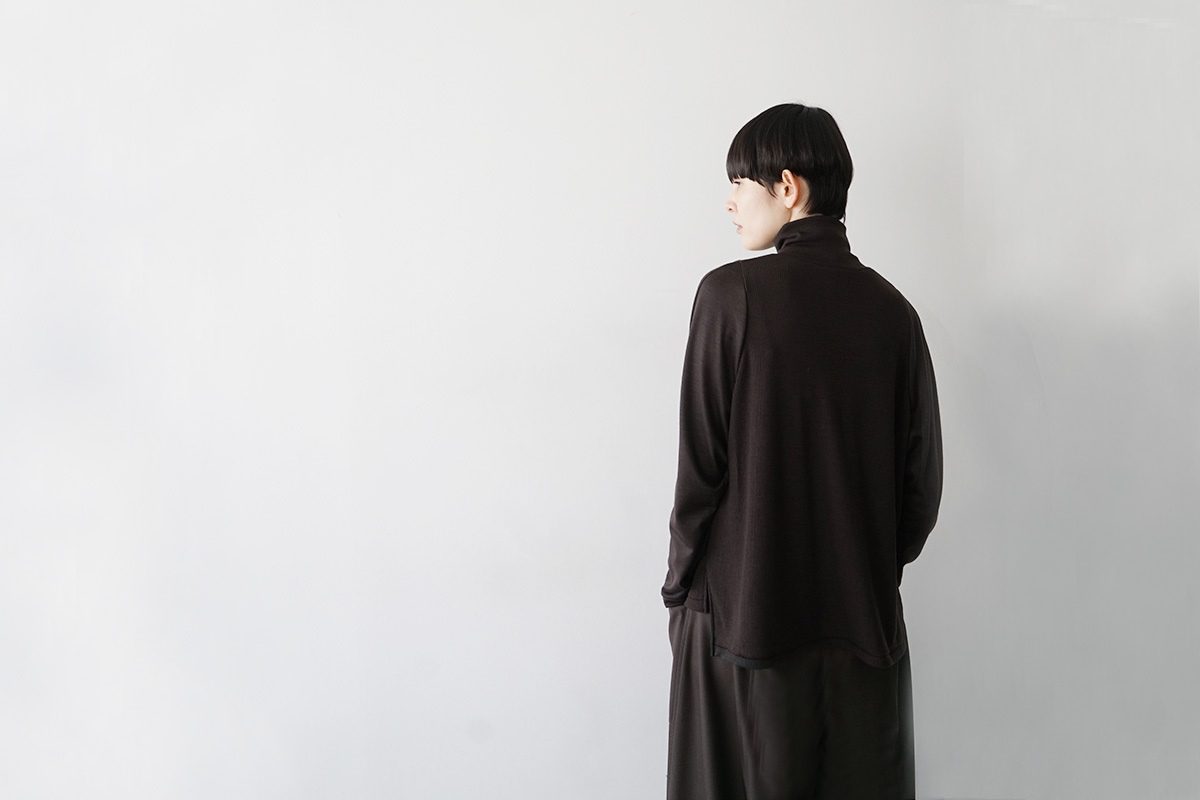 Mochiモチfront lib knit [dark mocha/ma26-kn-01 ]