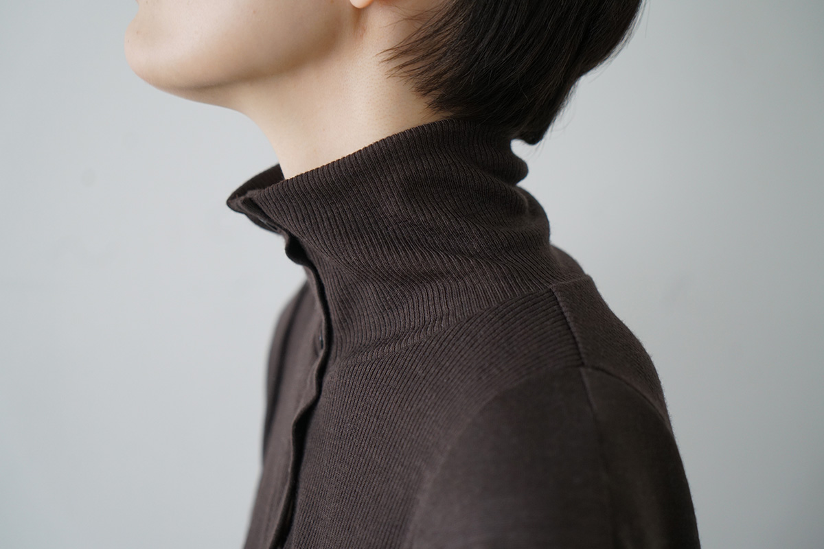 Mochiモチfront lib knit [dark mocha/ma26-kn-01 ]