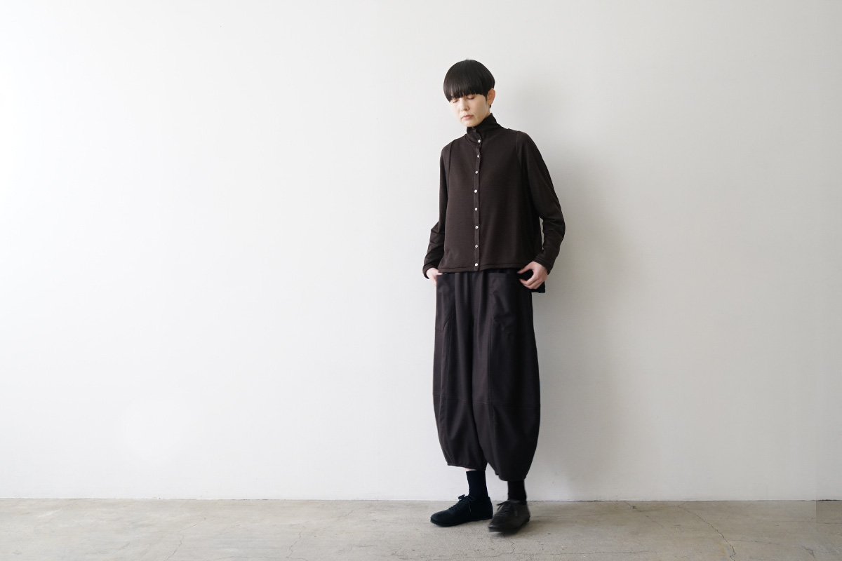 Mochiモチfront lib knit [dark mocha/ma26-kn-01 ]