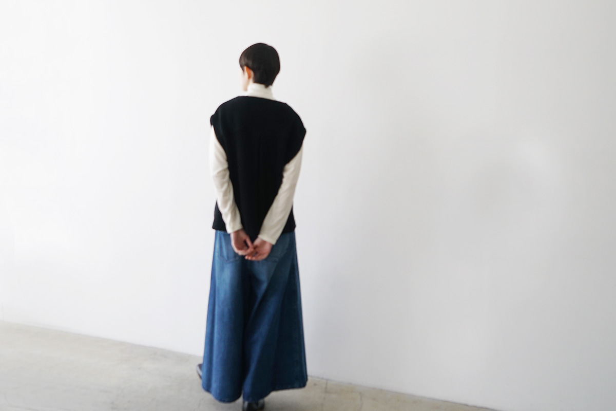 Mochiモチlib knit vest [ma26kn-02/dark mocha]