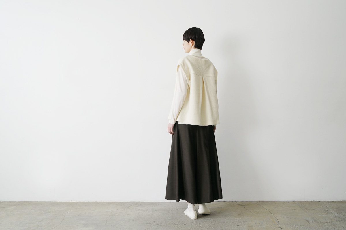 Mochiモチlib knit vest [ma26kn-02/dark mocha]