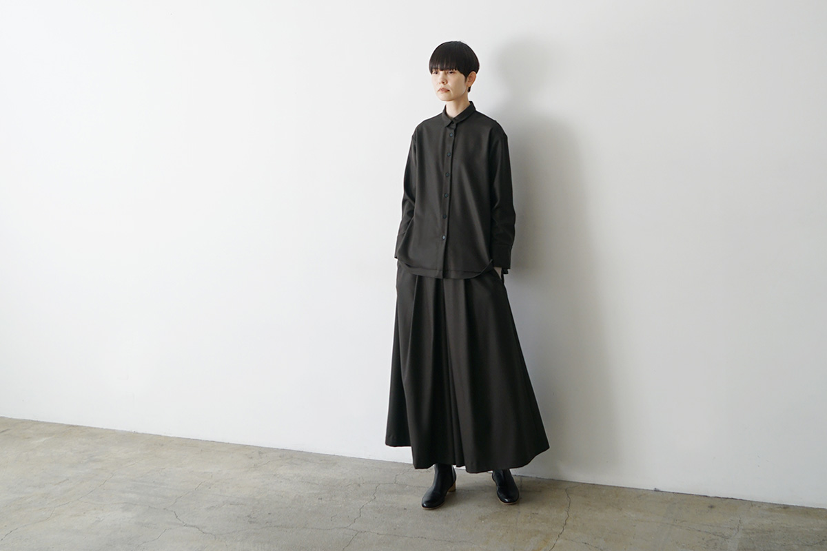  Mochiモチfront pleated culottes [dark mocha/ma26-pt-01]