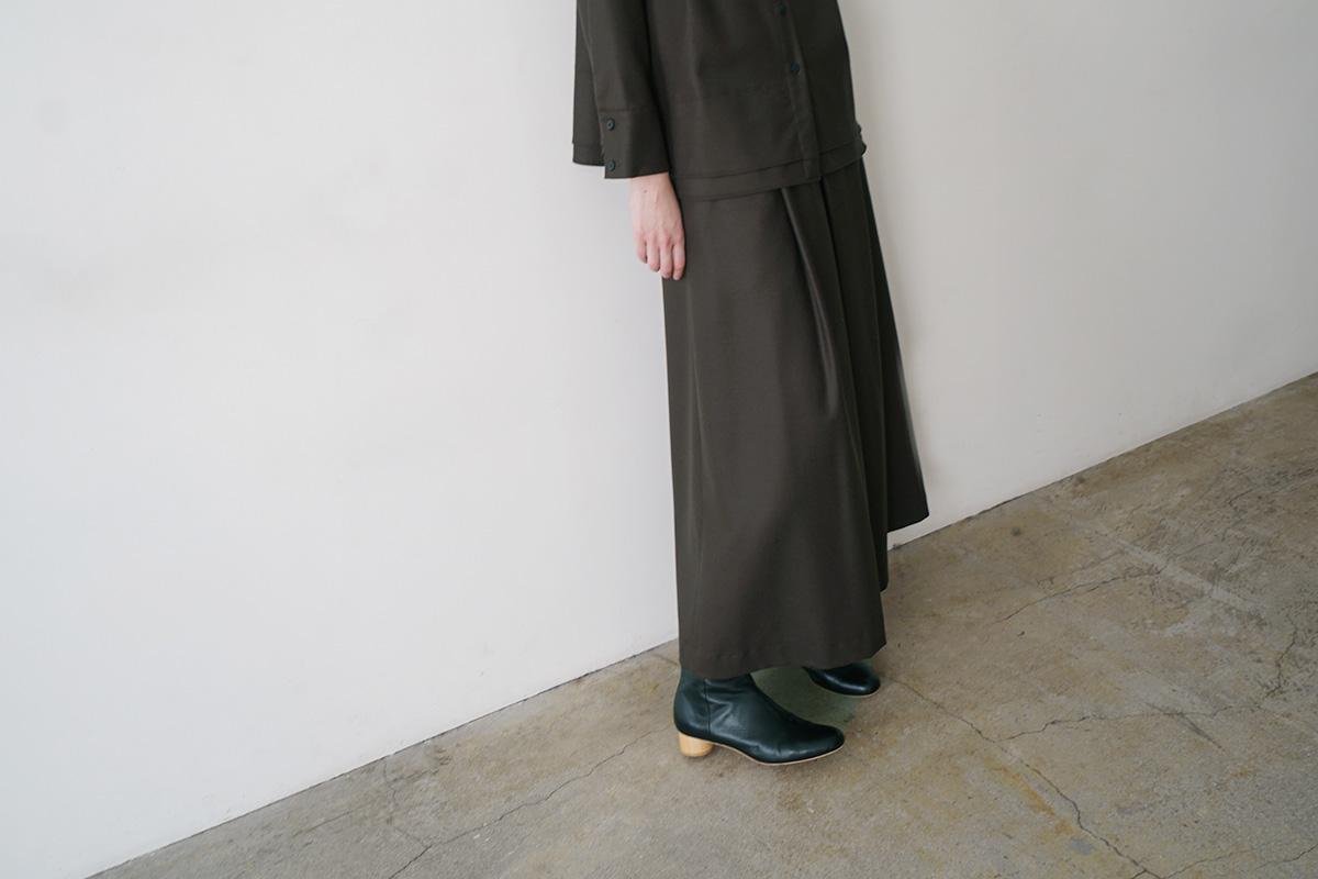  Mochiモチfront pleated culottes [dark mocha/ma26-pt-01]