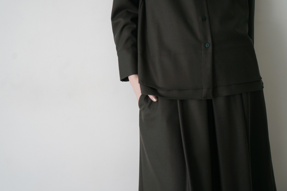  Mochiモチfront pleated culottes [dark mocha/ma26-pt-01]
