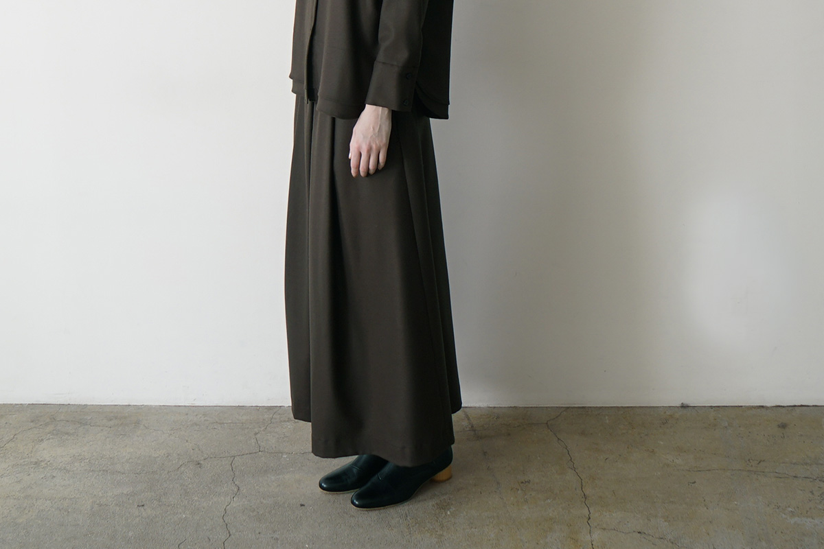  Mochiモチfront pleated culottes [dark mocha/ma26-pt-01]