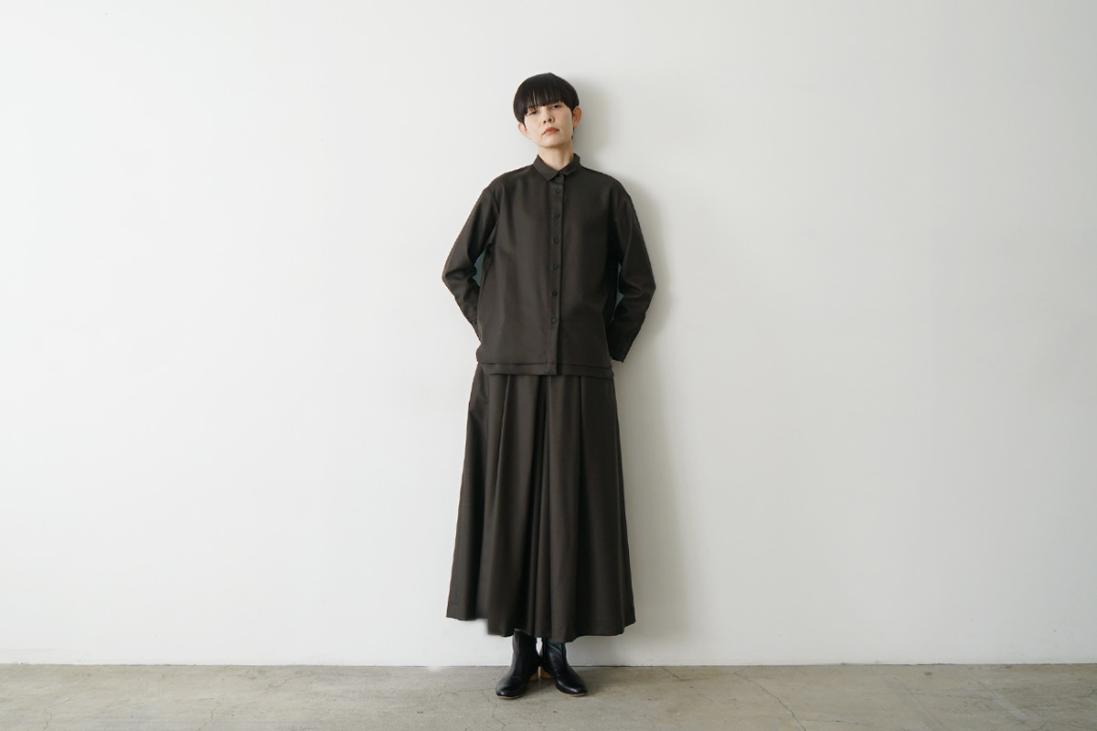  Mochiモチfront pleated culottes [dark mocha/ma26-pt-01]