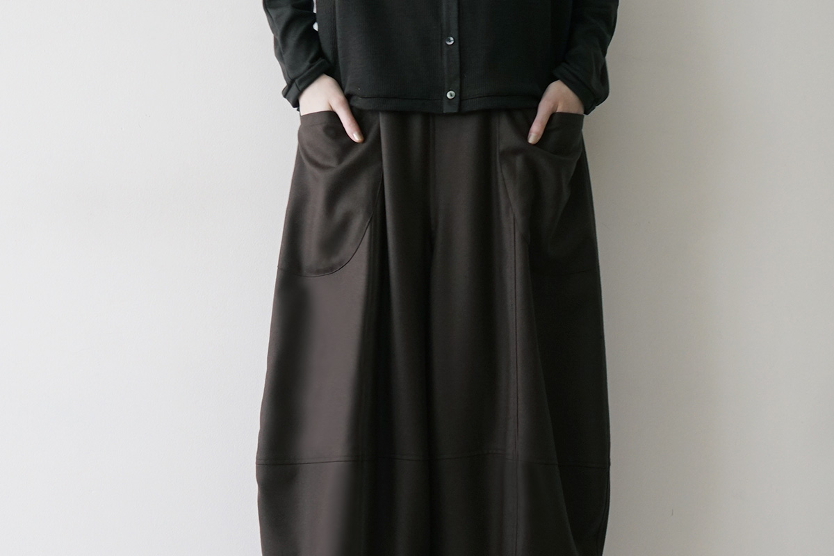 Mochiモチsarouel pants [dark mocha/ma24-pt-02]