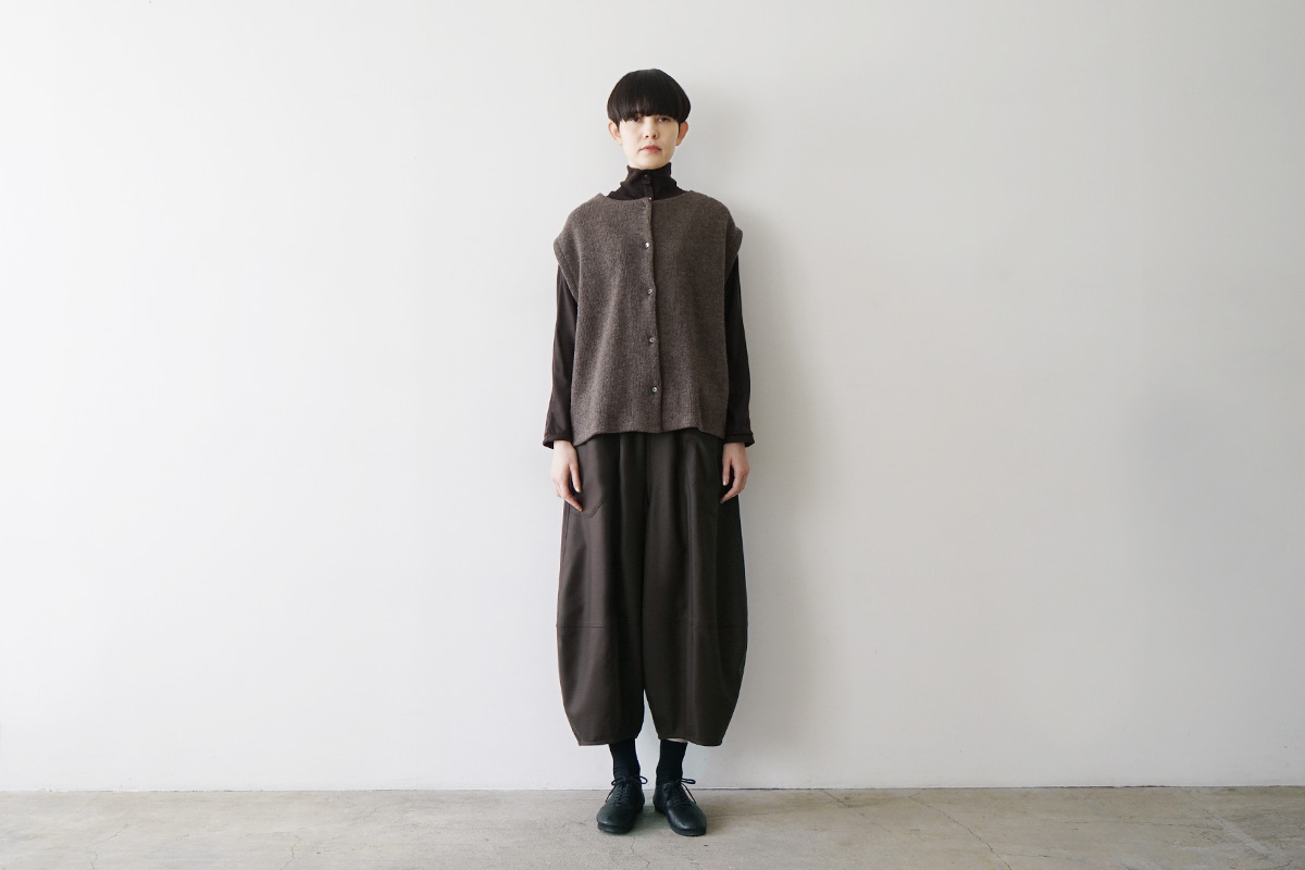 Mochiモチsarouel pants [dark mocha/ma24-pt-02]