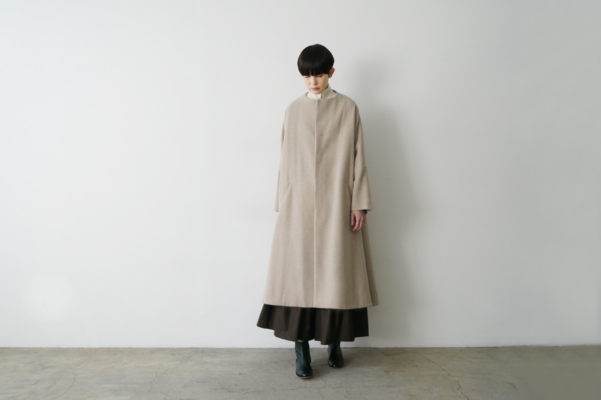 Mochi no collar coat  [ma22-co-04/dark mocha]
