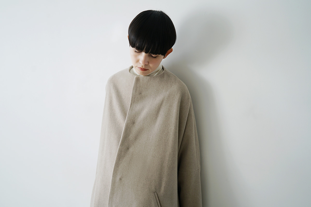 Mochi no collar coat  [ma22-co-04/dark mocha]