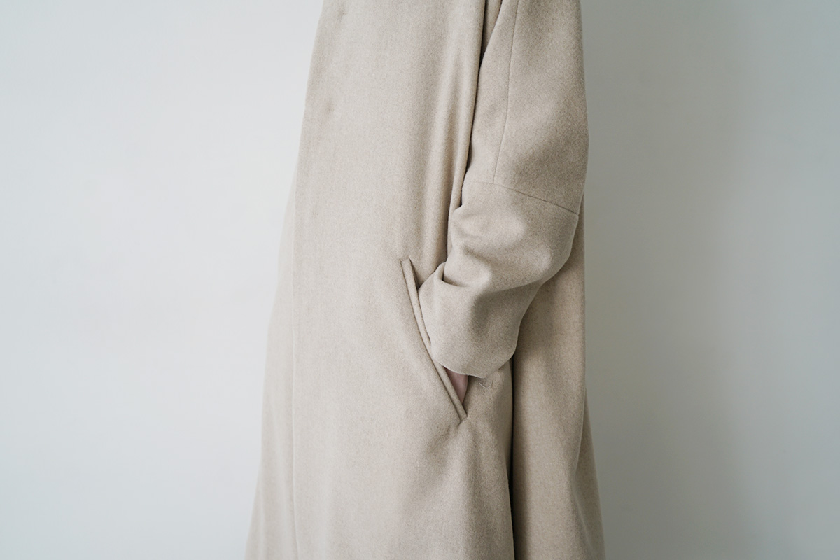Mochi no collar coat  [ma22-co-04/dark mocha]