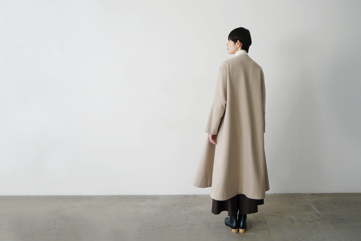 Mochi no collar coat  [ma22-co-04/dark mocha]
