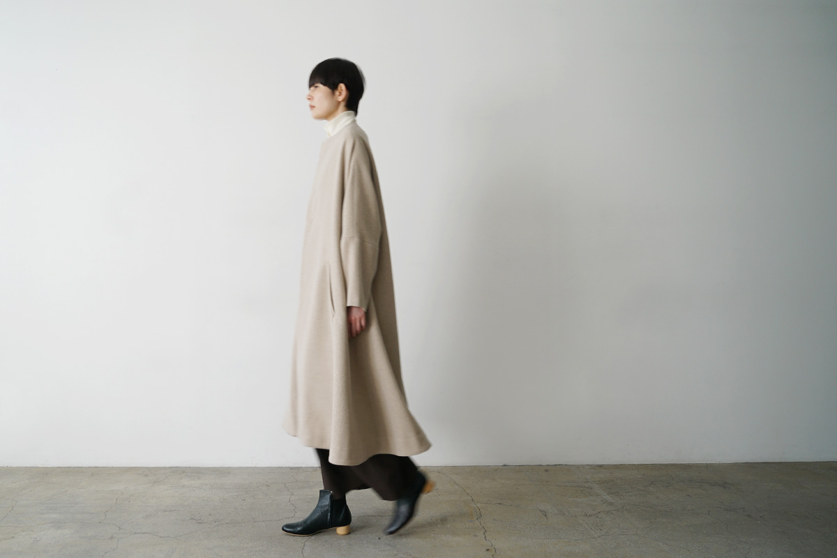 Mochi no collar coat  [ma22-co-04/dark mocha]