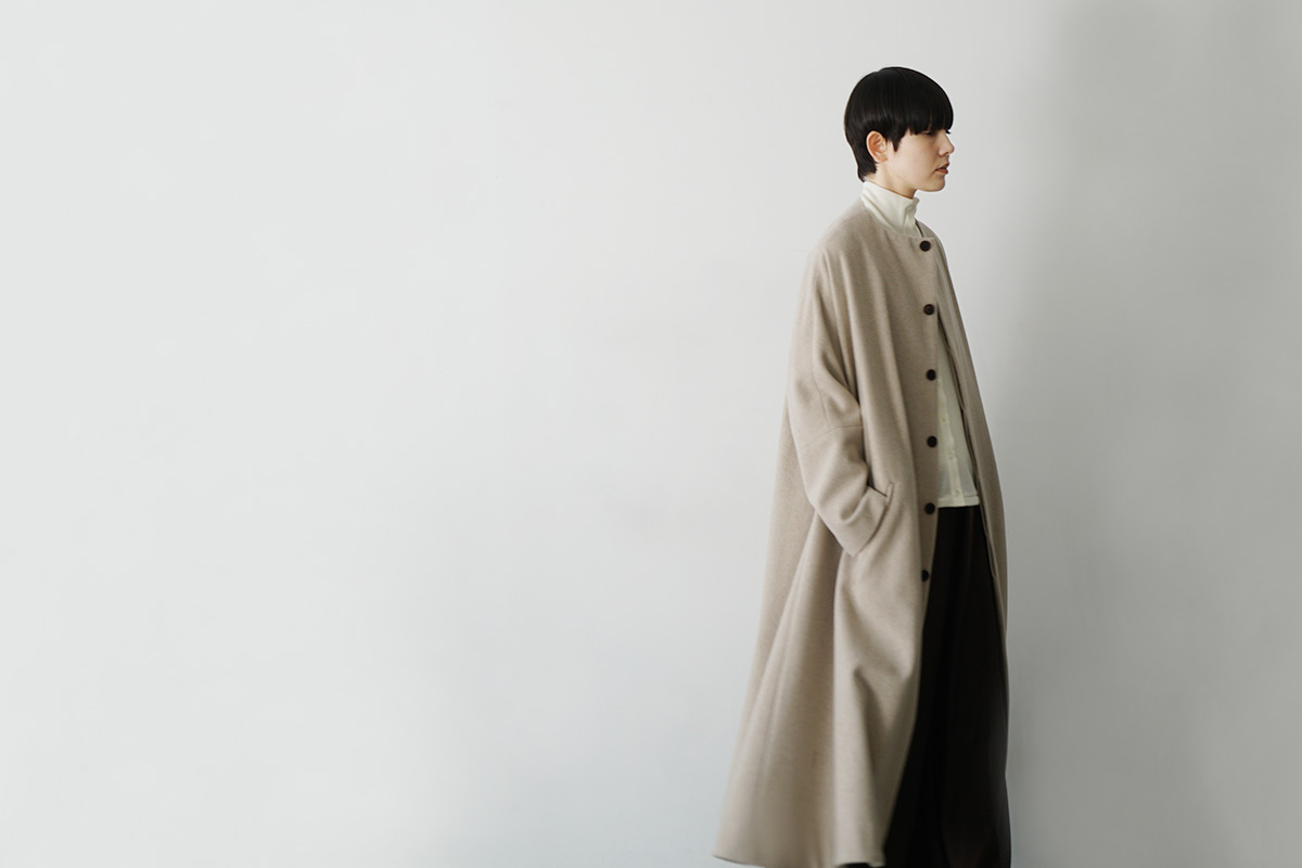 Mochi no collar coat  [ma22-co-04/dark mocha]