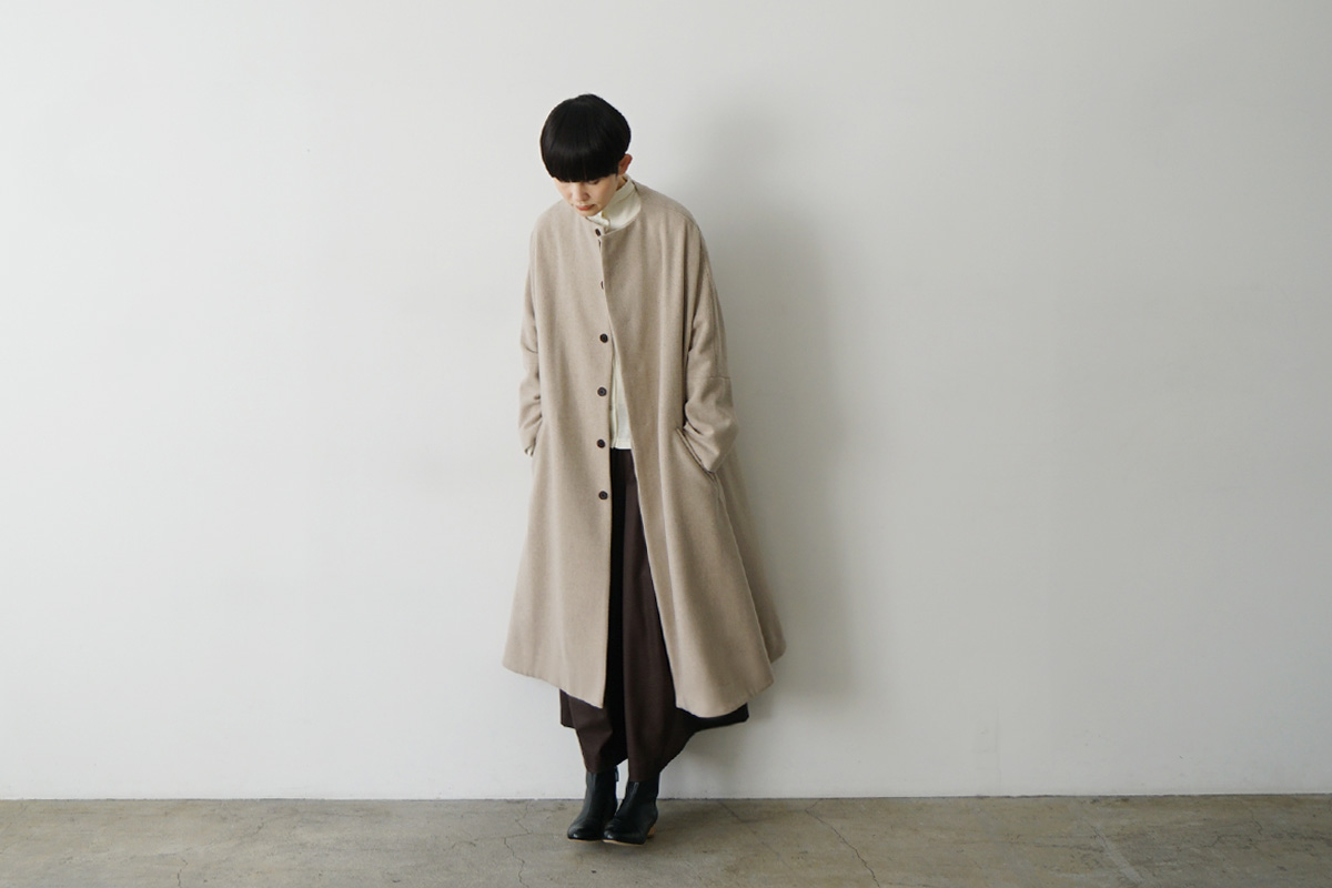 Mochi no collar coat  [ma22-co-04/dark mocha]