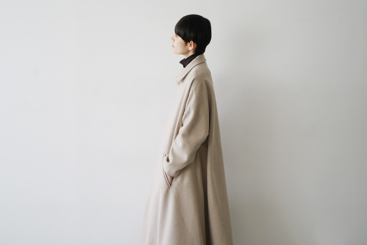 Mochi stand fall collar coat [dark mocha/ma21-co-02]