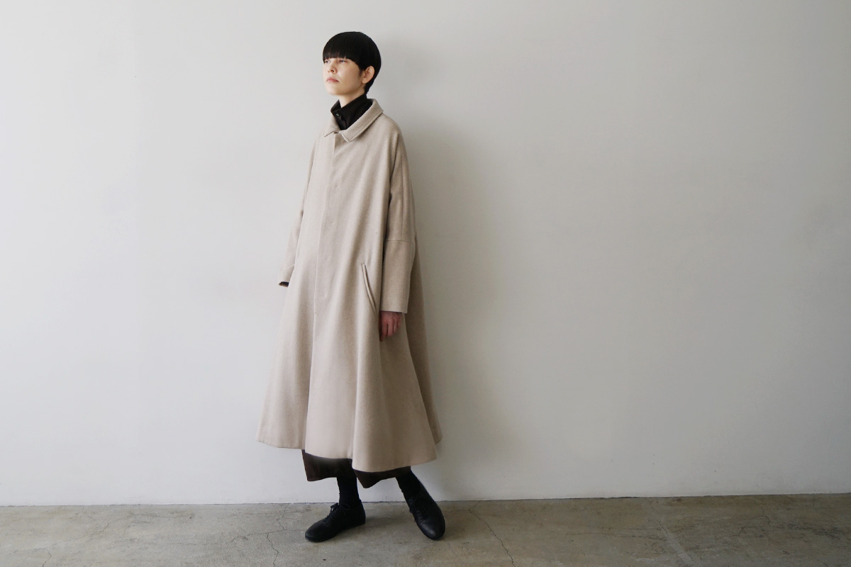 Mochi stand fall collar coat [dark mocha/ma21-co-02]