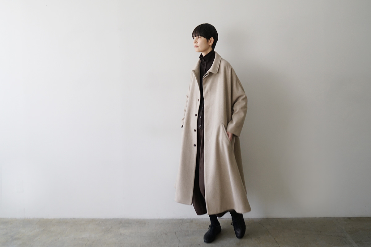 Mochi stand fall collar coat [dark mocha/ma21-co-02]