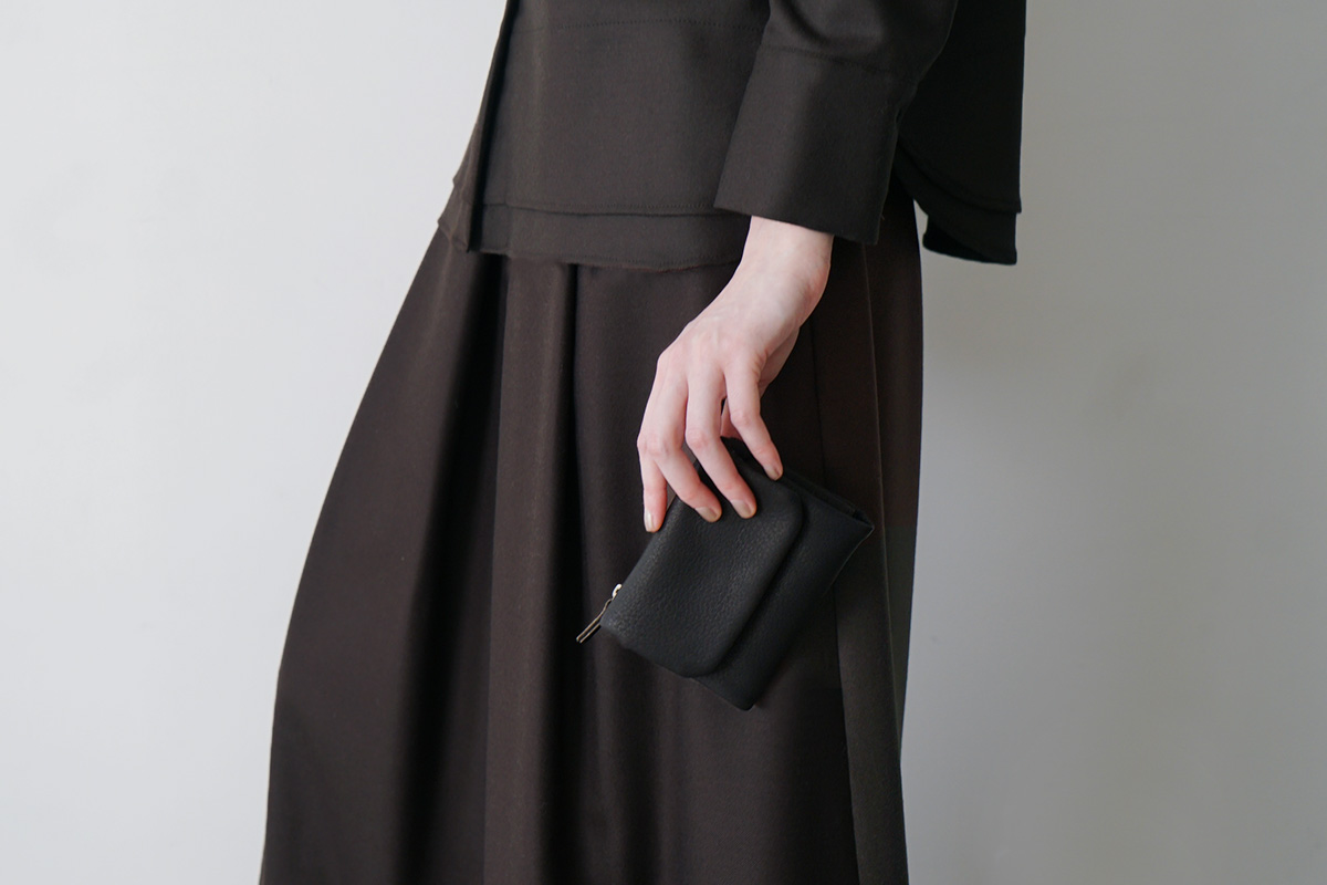 Mochiモチtrifold wallet (dark brown/ma-pro-28)鹿革 3つ折り財布
