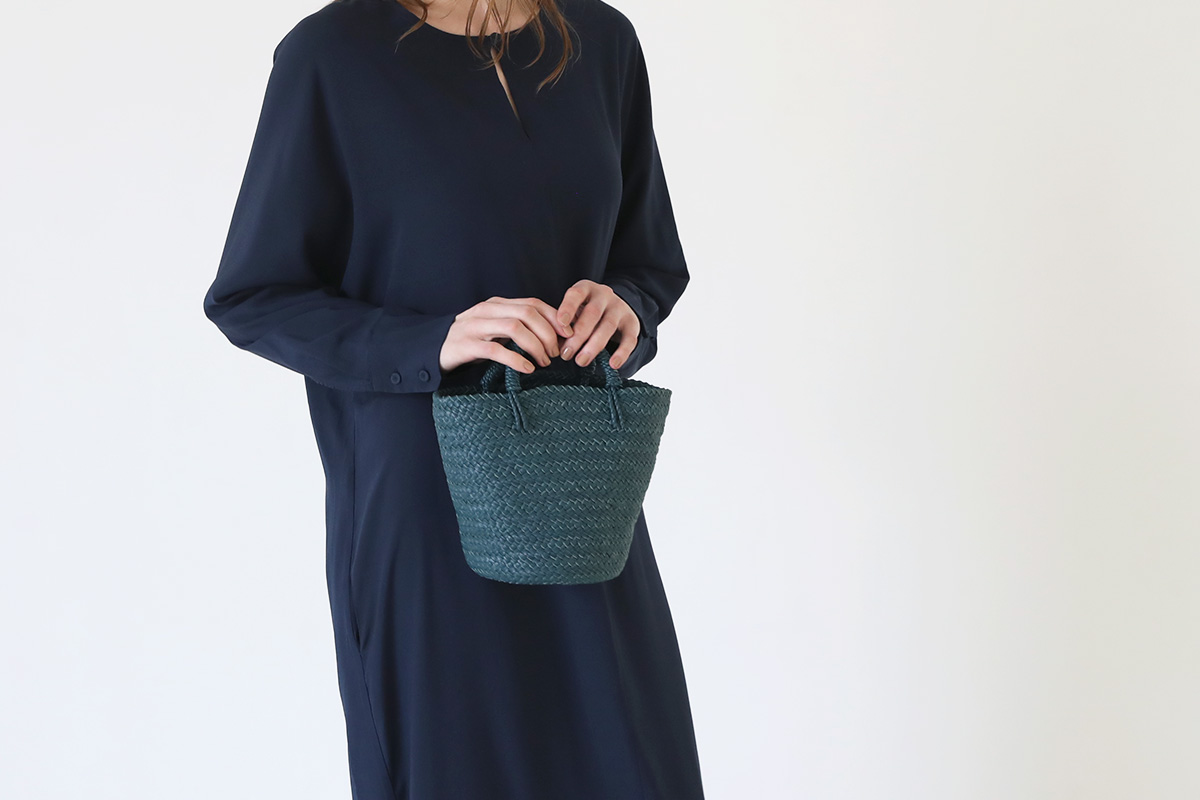 Aeta アエタ BASKET S + SHOULDER DARK NAVY - ショルダーバッグ