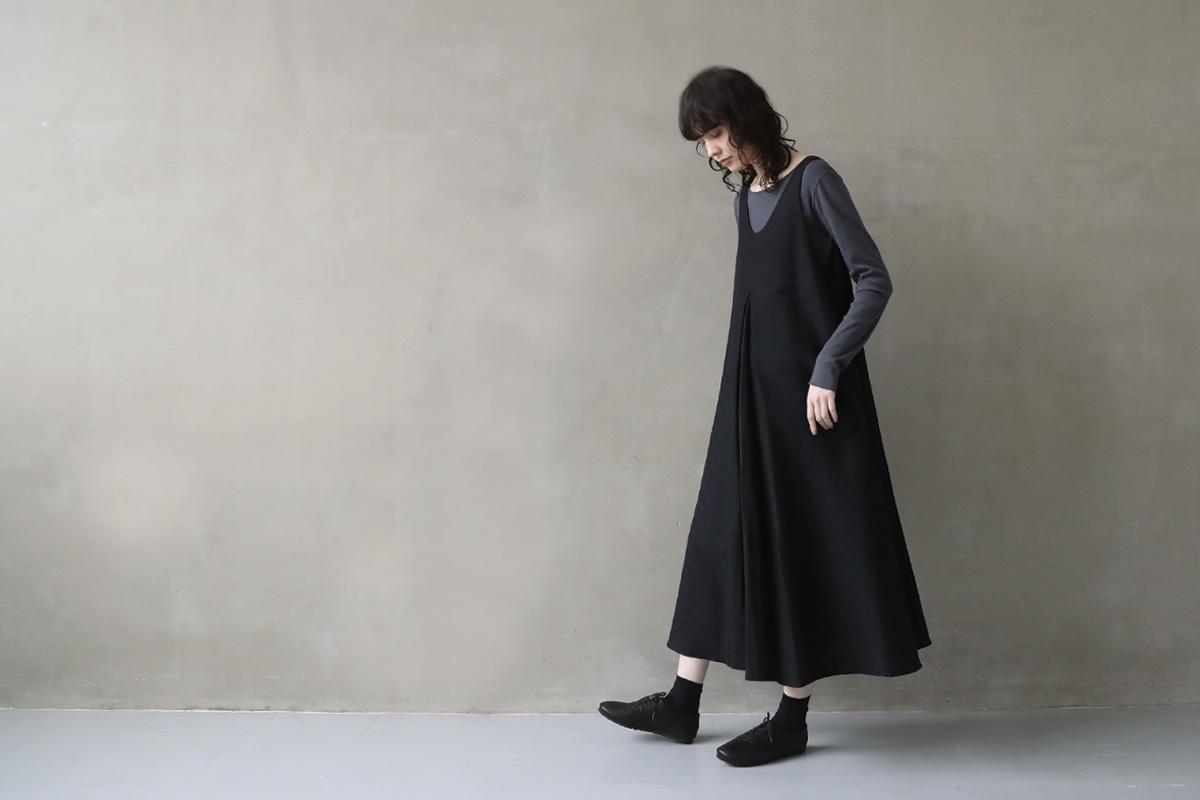 Mochi tent line Jacquard dress [ms23-op-02/black]