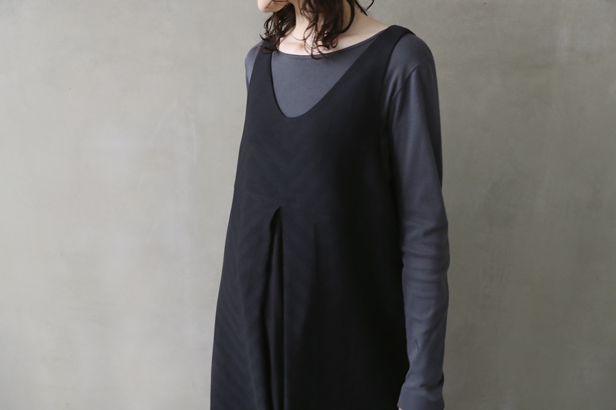 Mochi tent line Jacquard dress [ms23-op-02/black]