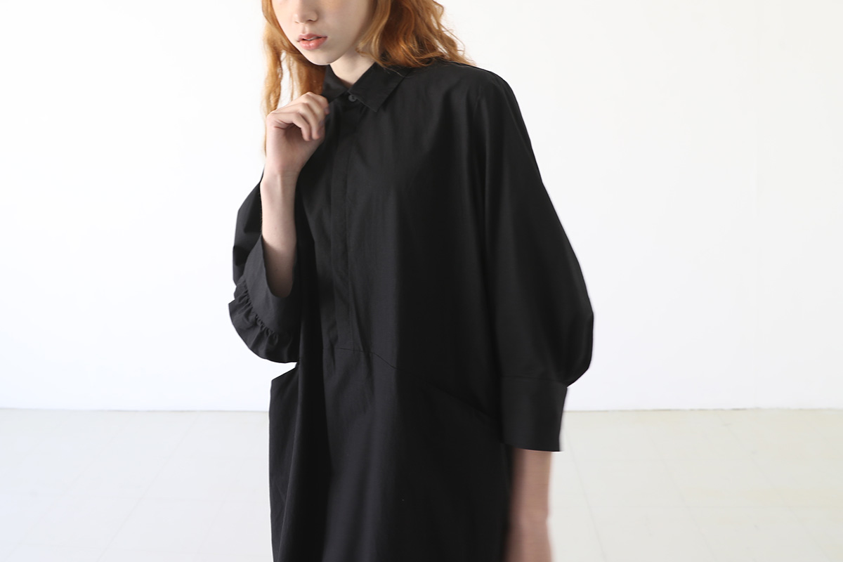 Mochi puff sleeve dress [ms23-op-04/black]