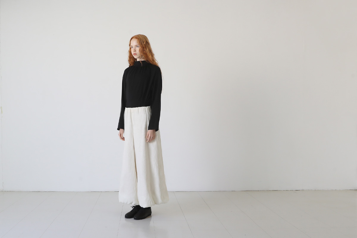 Mochi gathered wide pants [ms23-pt-01/off white]