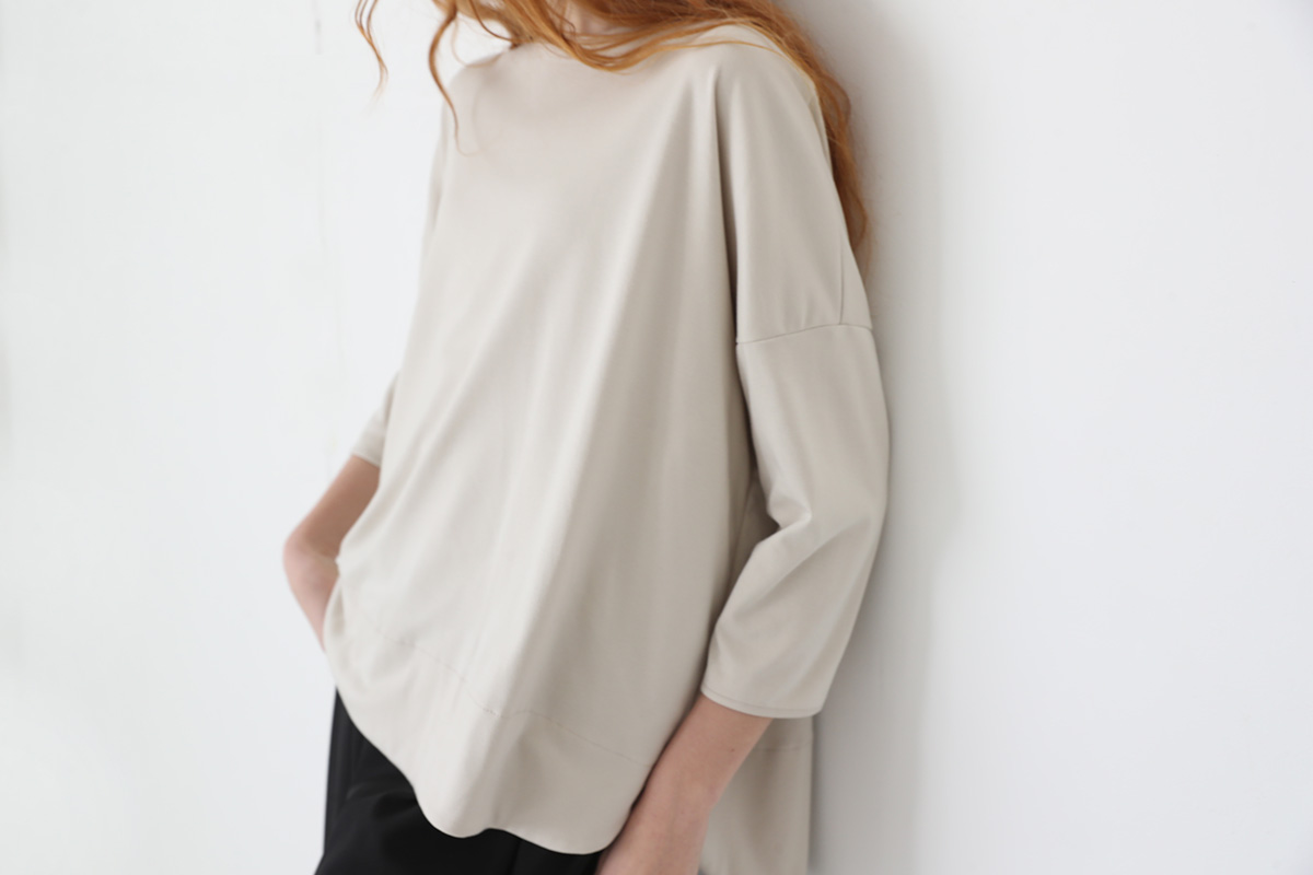 Mochi suvin long sleeved t-shirt [ma-to-01/greige]